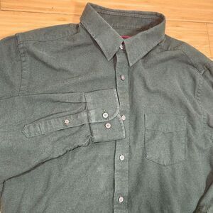 Untuckit Flannel Shirt Mens Xlarge Button Green Slim Fit Long Sleeve Collared